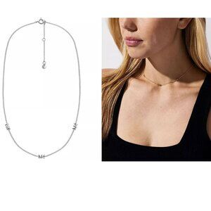 Michael Kors Silver-Plated Mini Logo Necklace